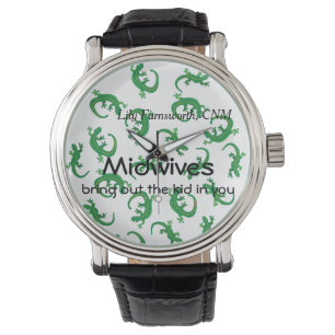 Reloj De Pulsera Parteras y torsión del lagarto verde