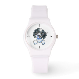 Reloj De Pulsera Parti negro Cockapoo alineado