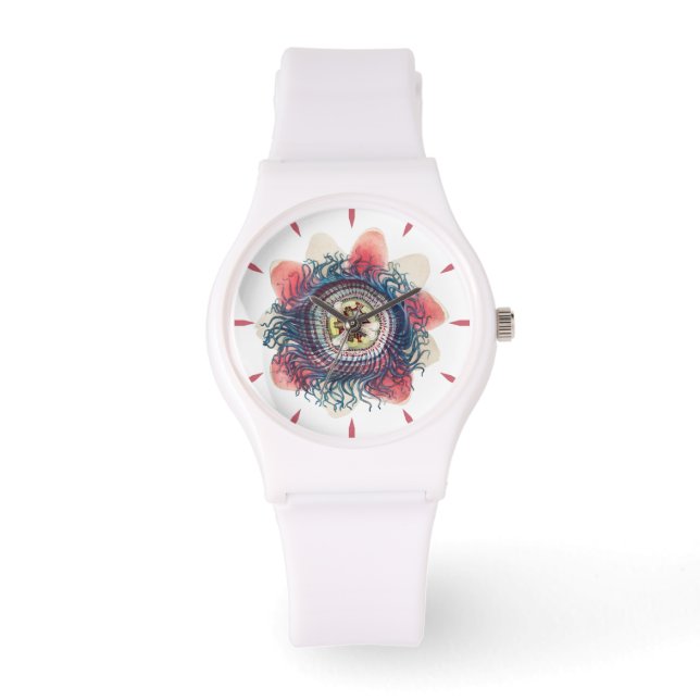 Reloj De Pulsera Pasionflor tropical rosa blanco (Anverso)