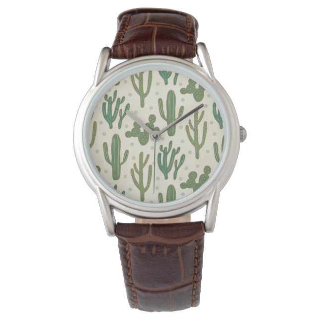 Reloj De Pulsera Paso del suroeste de Geo | Patrón de cactus del de (Anverso)