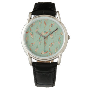 Reloj De Pulsera Paso del suroeste de Geo Patrón de plumas verdes
