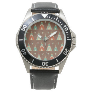 Reloj De Pulsera Paso del suroeste de Geo Patrón Teepee Verde azu