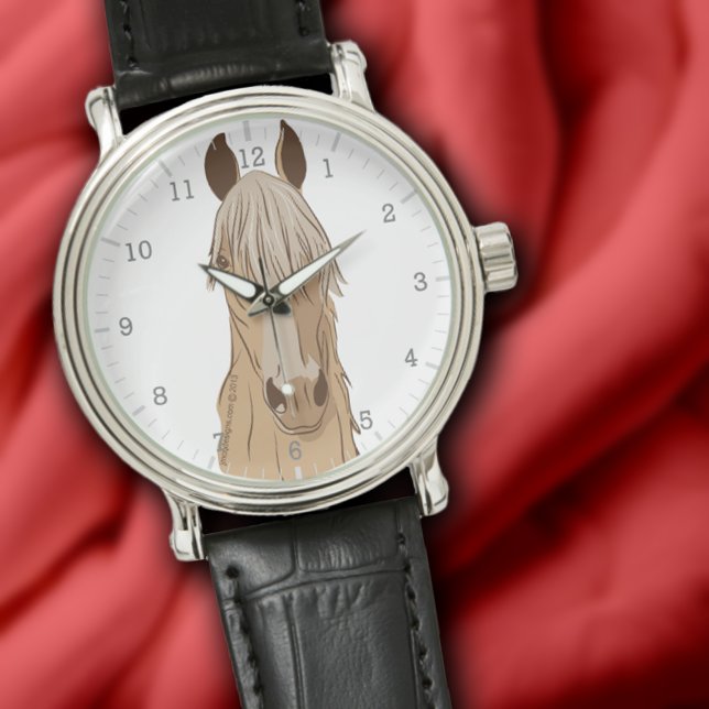 Reloj De Pulsera Paso Fino Palomino Cabeza De Caballo Ganada (Paso Fino Palomino Gaited Horse Head Watch)