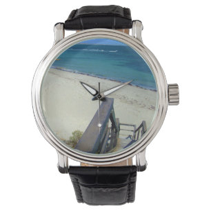 Reloj De Pulsera Pasos De Playa A Las Arenas Doradas, Los Mens