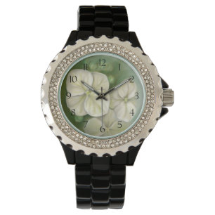 Reloj De Pulsera Pastel blanco crema suave Hydrangea Floral