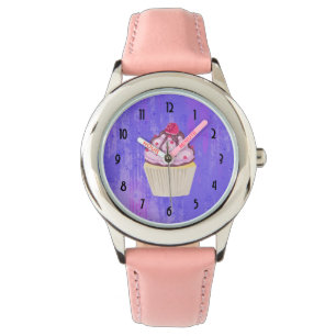 Reloj De Pulsera Pastel dulce con frambuesa encima