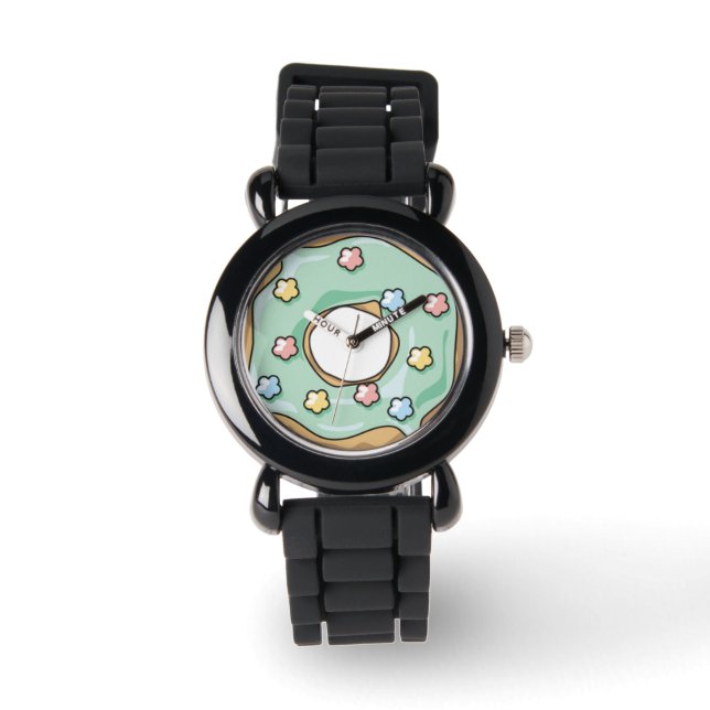 Reloj De Pulsera Pastel Floral Donut (Anverso)