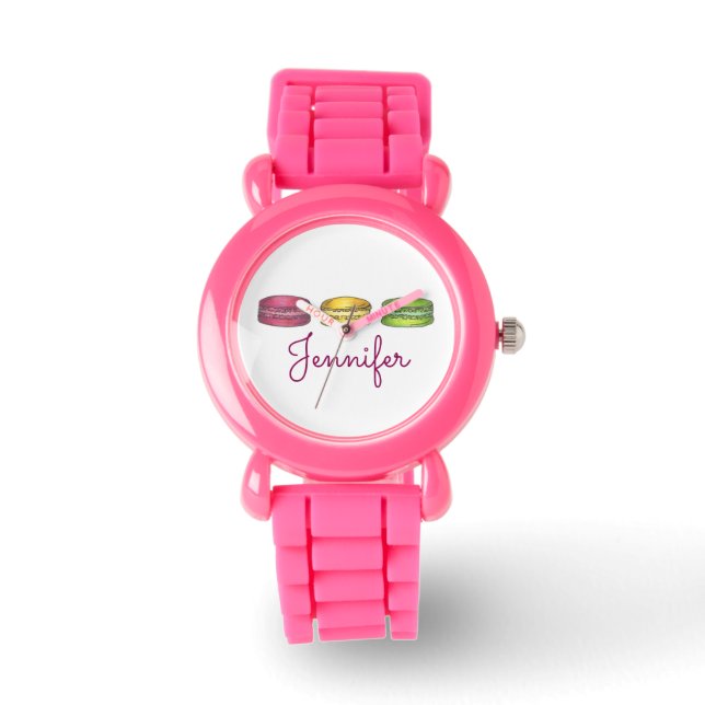 Reloj De Pulsera Pastel francés Macaron Panadería Cocina pastelera (Anverso)