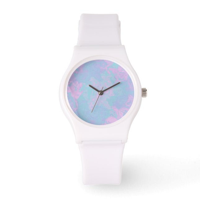 Reloj De Pulsera Pastel Marmorizado (Anverso)