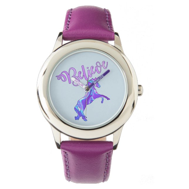 Reloj De Pulsera Pastel Rainbow cree en Unicorn (Anverso)