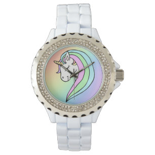 Reloj De Pulsera Pastel Rainbow Unicorn