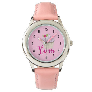 Reloj De Pulsera ¡Pastel rosa de ensueño con Raspberry Yum!