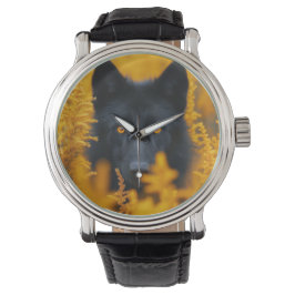 Reloj De Pulsera Pastor alemán de lobo negro