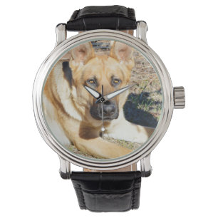 Reloj De Pulsera Pastor Alemán Ojos Sleepy,