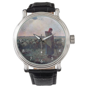 Reloj De Pulsera Pastora con su rebaño, Jean-Francois Millet