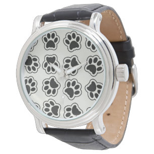 Reloj De Pulsera Patas negras, patas de perro, patas de gato, conto