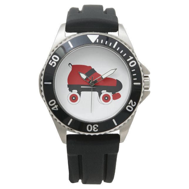 Reloj De Pulsera patín derby de roller de quad rojo (Anverso)