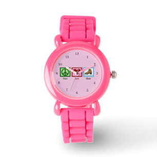 Reloj De Pulsera Patinaje Hielo Peace Love