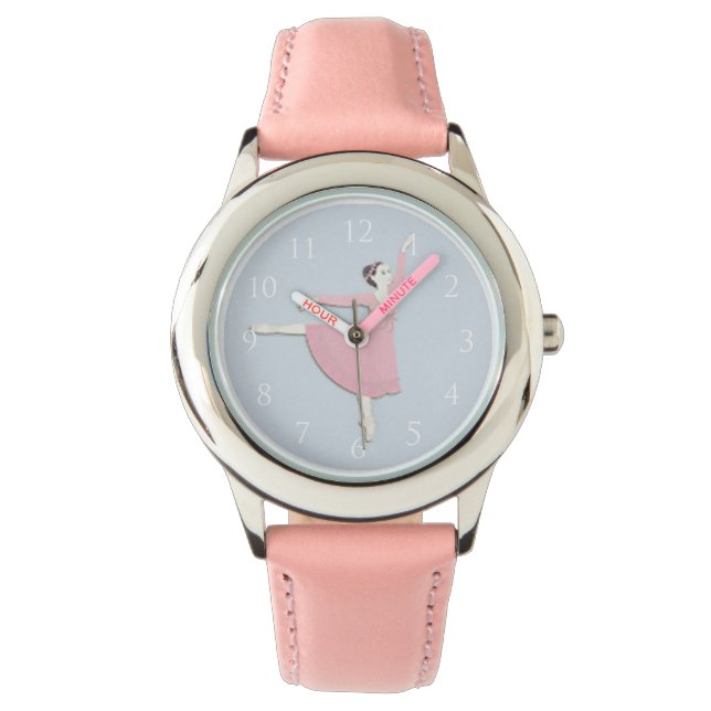Reloj De Pulsera Patinaje infantil de bailarina rosa (Anverso)