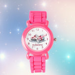 Reloj De Pulsera Patinaje sobre hielo rojo chica de nombre blanco<br><div class="desc">Un par de patines de hielo de color blanco y rojo. Fondo blanco. Personalizar y añada un nombre,  letras de color rojo oscuro y números de reloj.</div>