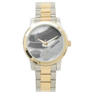 Reloj De Pulsera Patines negros de hockey personalizados