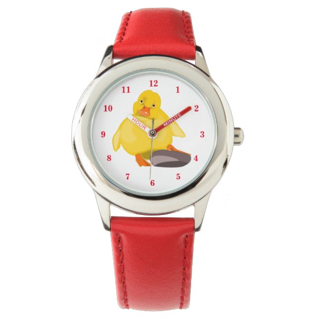 Reloj De Pulsera Pato amarillo lindo - Rojo (Anverso)