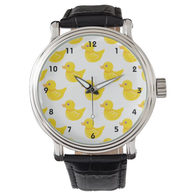 Reloj De Pulsera Pato de goma amarillo y blanco, dudoso (Anverso)
