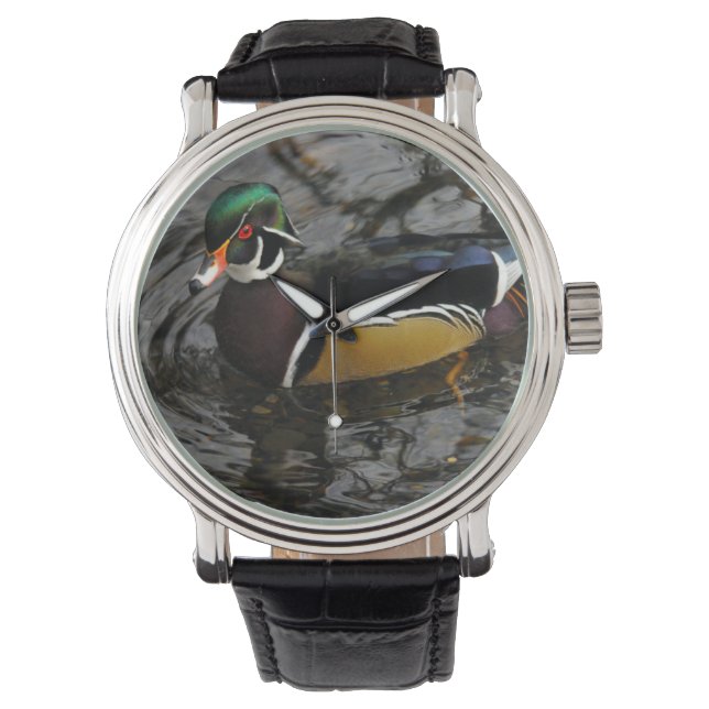 Reloj De Pulsera Pato De Madera Masculina En Crystal Springs Rhodod (Anverso)