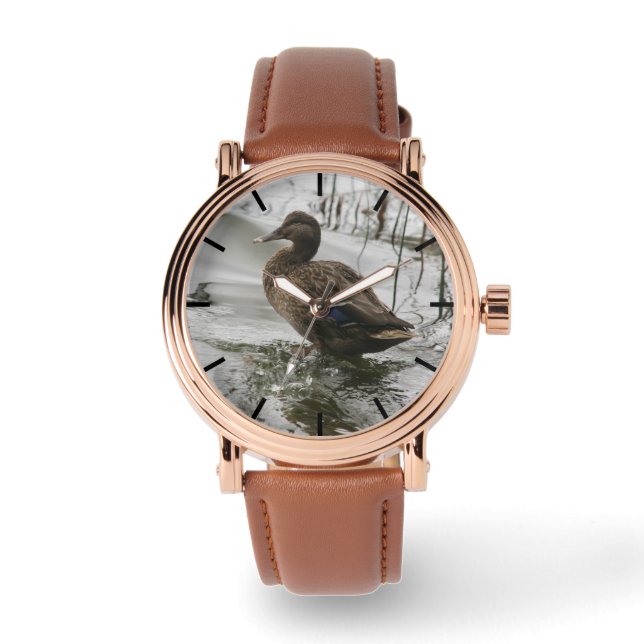 Reloj De Pulsera Pato gris en el lago oscuro (Anverso)