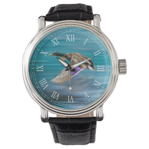 Reloj De Pulsera Pato mallard volando