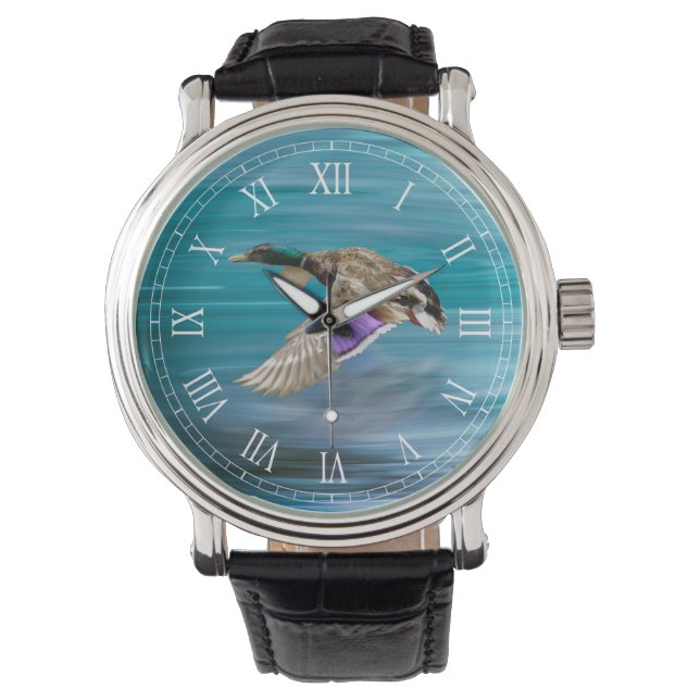 Reloj De Pulsera Pato mallard volando (Anverso)