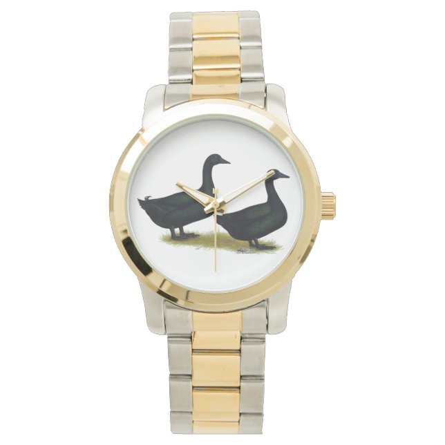 Reloj De Pulsera Patos: Cayugas negro (Anverso)