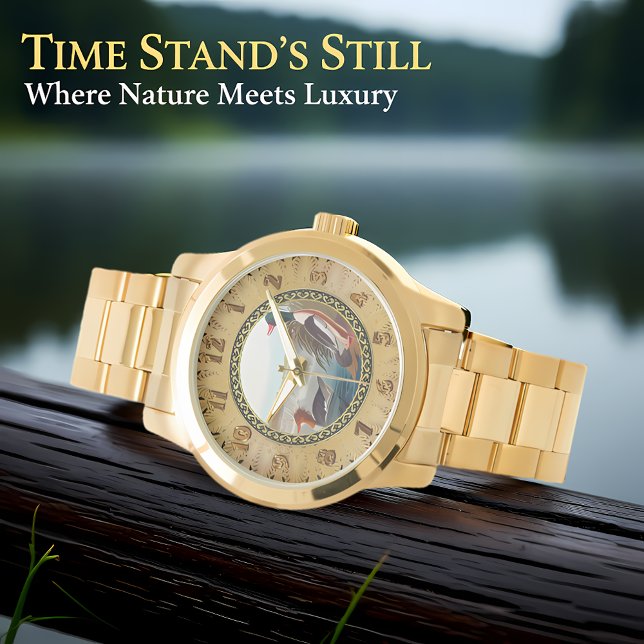 Reloj De Pulsera Patos mallard americanos en un río nadando (Subido por el creador)