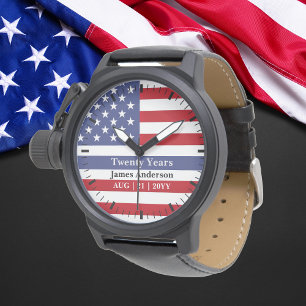Reloj De Pulsera Patria de la retirada de la FLAG de Estados Unidos