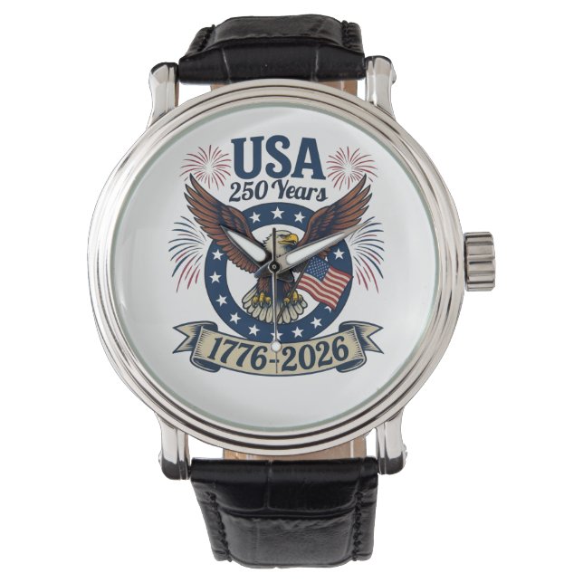 Reloj De Pulsera Patriotic American Eagle 250 Years 1776-2026 (Anverso)