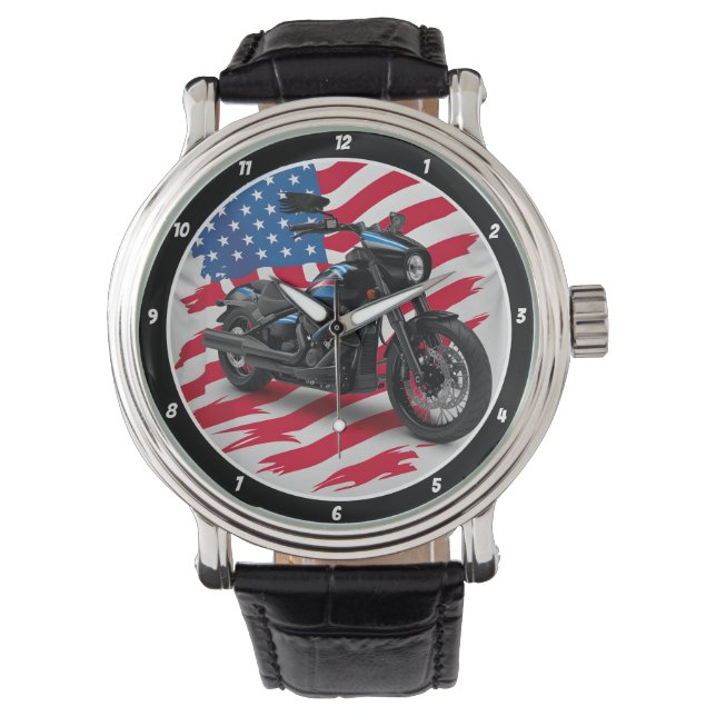 Reloj De Pulsera Patriotic Cruiser, American Flag Watch. (Anverso)