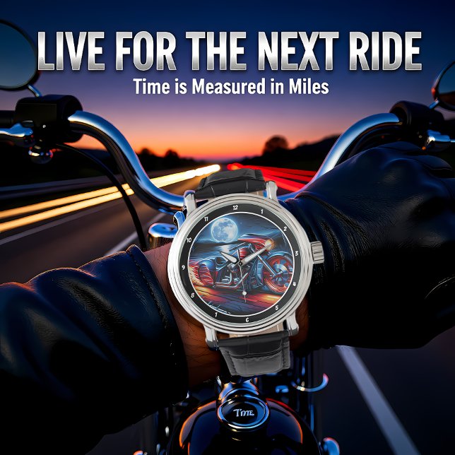 Reloj De Pulsera Patriotic Cruiser, Moonlit Fiery Ride. (Subido por el creador)