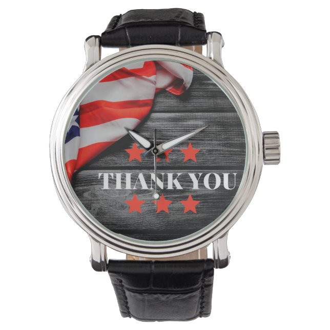 Reloj De Pulsera Patriotic Gracias (Anverso)