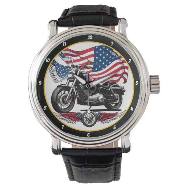 Reloj De Pulsera Patriotic Ride, American Flag Watch. (Anverso)