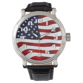 Reloj De Pulsera Patriótico de Bandera de Estados Unidos