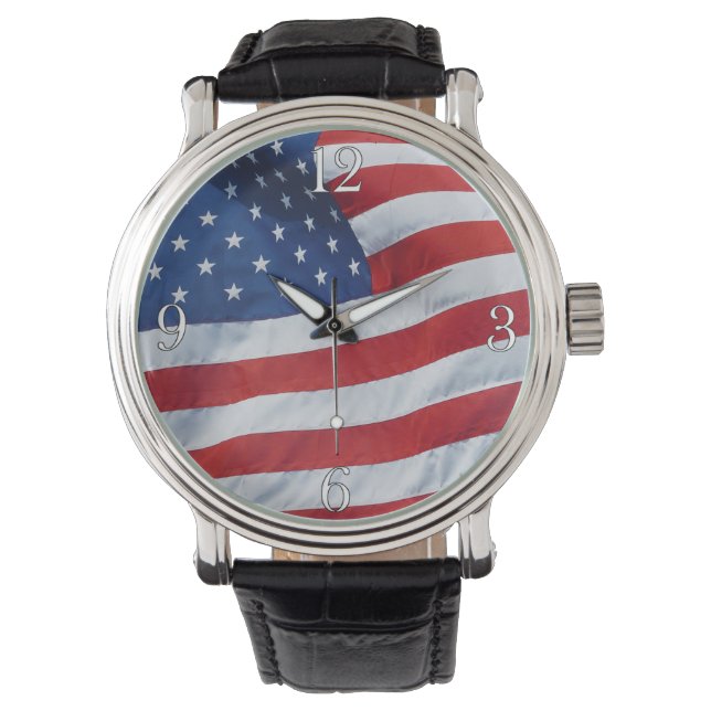reloj de pulsera patriótico de la bandera estadoun (Anverso)