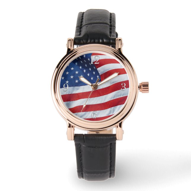 reloj de pulsera patriótico de la bandera estadoun (Anverso)