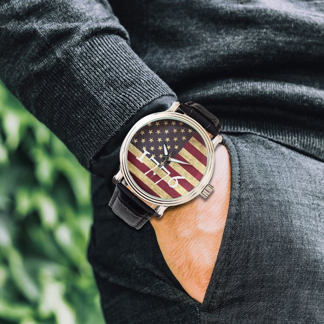 Reloj De Pulsera Patriótico de la bandera estadounidense de la époc (Subido por el creador)