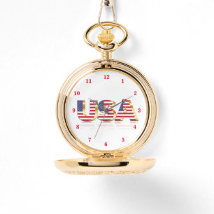 Reloj De Pulsera Patriótico del Observador de Bandera de Estados Un