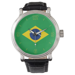 Reloj De Pulsera Patriótico elegante de Bandera Nacional de Brasil