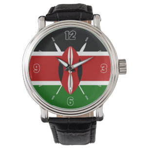 Reloj De Pulsera Patriótico elegante de Bandera Nacional de Kenia