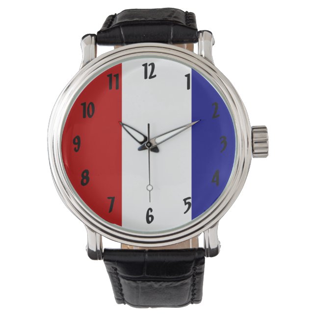 Reloj De Pulsera Patriótico rojo blanco y azul (Anverso)