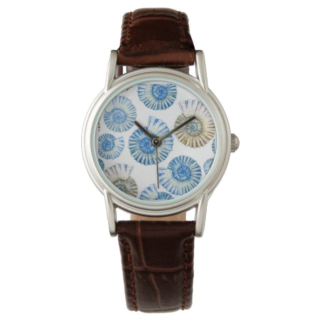 Reloj De Pulsera Patrón 2 de las conchas marinas pastorales (Anverso)