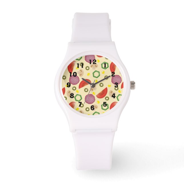Reloj De Pulsera Patrón 2 de pizza (Anverso)