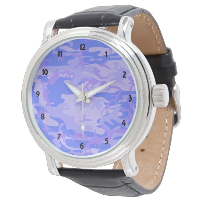 Reloj De Pulsera Patrón abstracto azul del pasto de camuflaje (Angular)